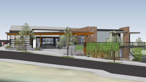 A rendering of a modern building redo in Inman Park Atlanta. 