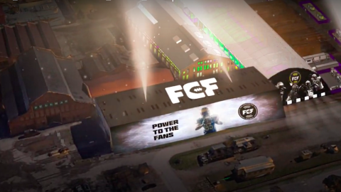 A rendering of a new football arena being built in a historic district of Atlanta. 