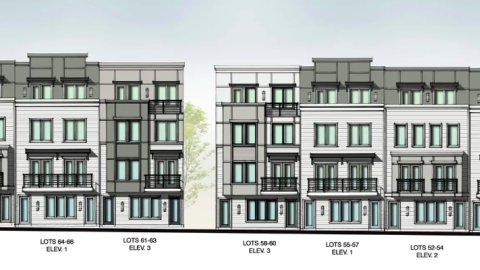 An image of a site on Atlanta's southside where 224 condos and standalone houses are being built next to a wide street.