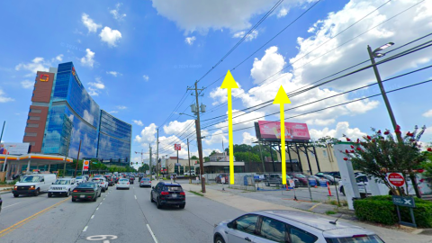 An image of a site for an eight-story chain hotel by hilton in Atlanta's Buckhead neighborhood. 